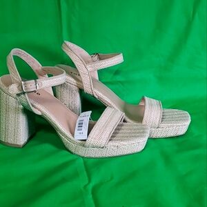 Raffia Platform Heel Sandal